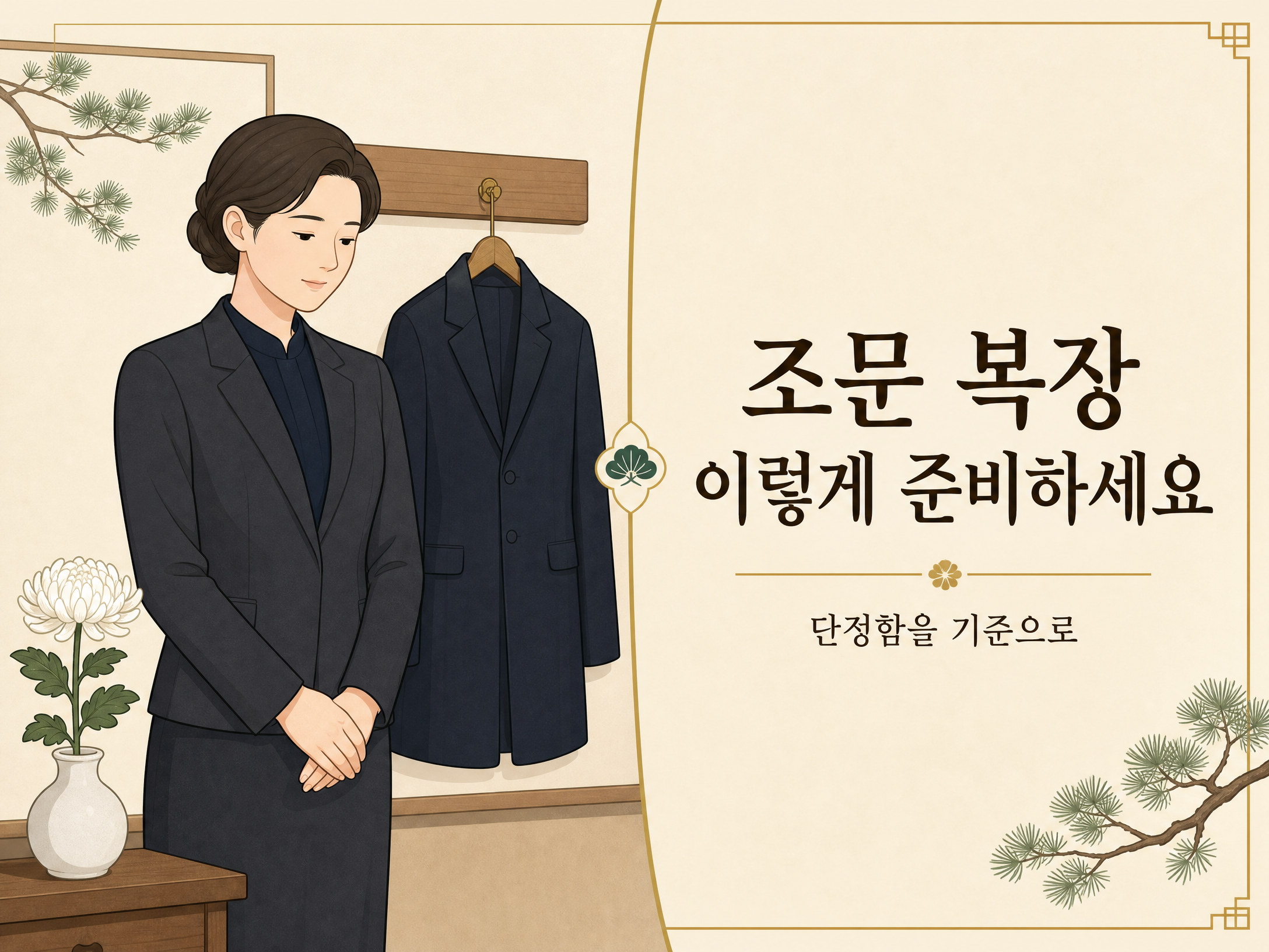 조문 복장은 어떻게 준비하면 될까요? 정보형 일러스트 안내