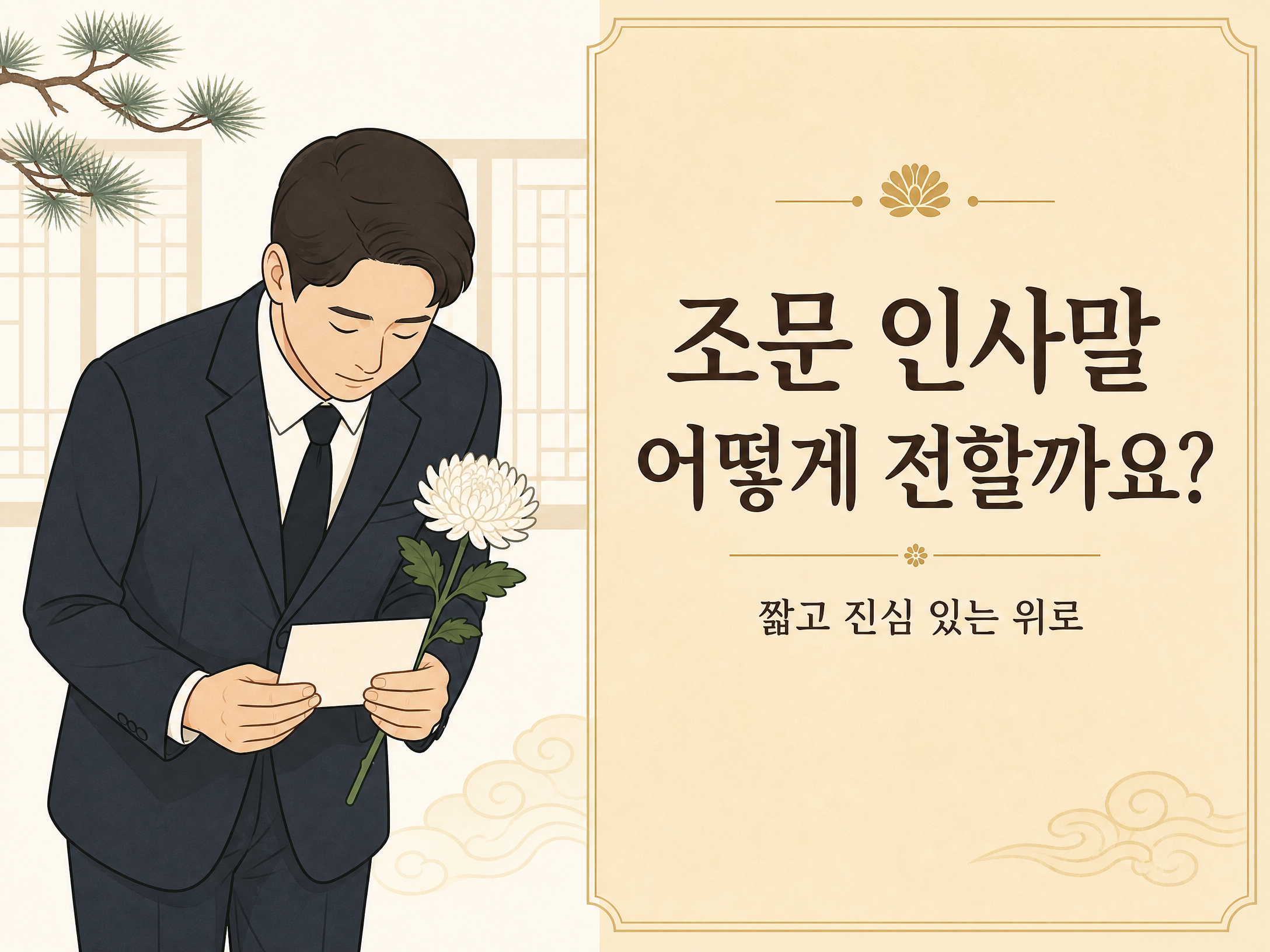 조문 인사말은 어떻게 전하면 좋을까요? 정보형 일러스트 안내