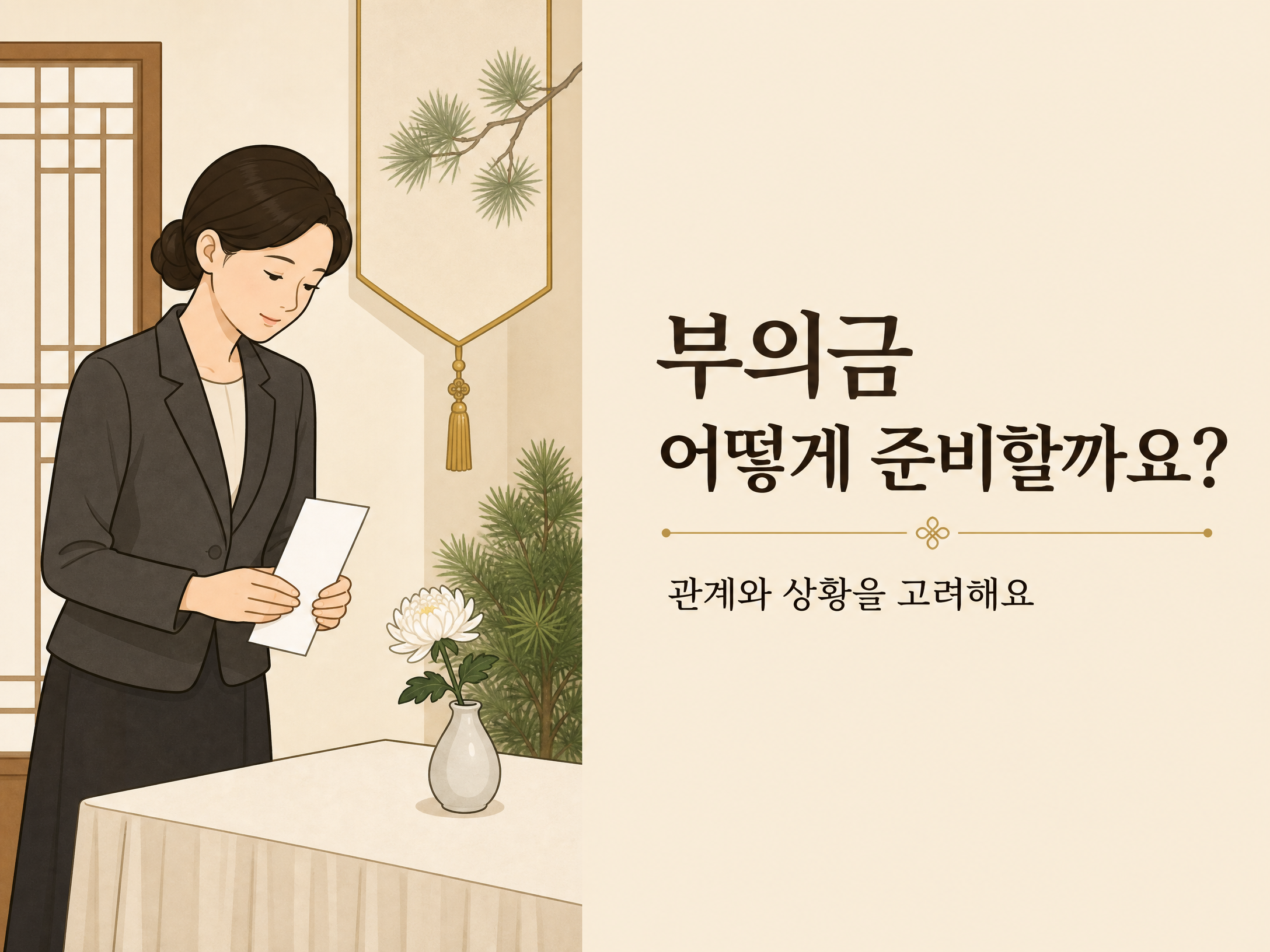 부의금은 어떻게 준비하면 될까요? 정보형 일러스트 안내