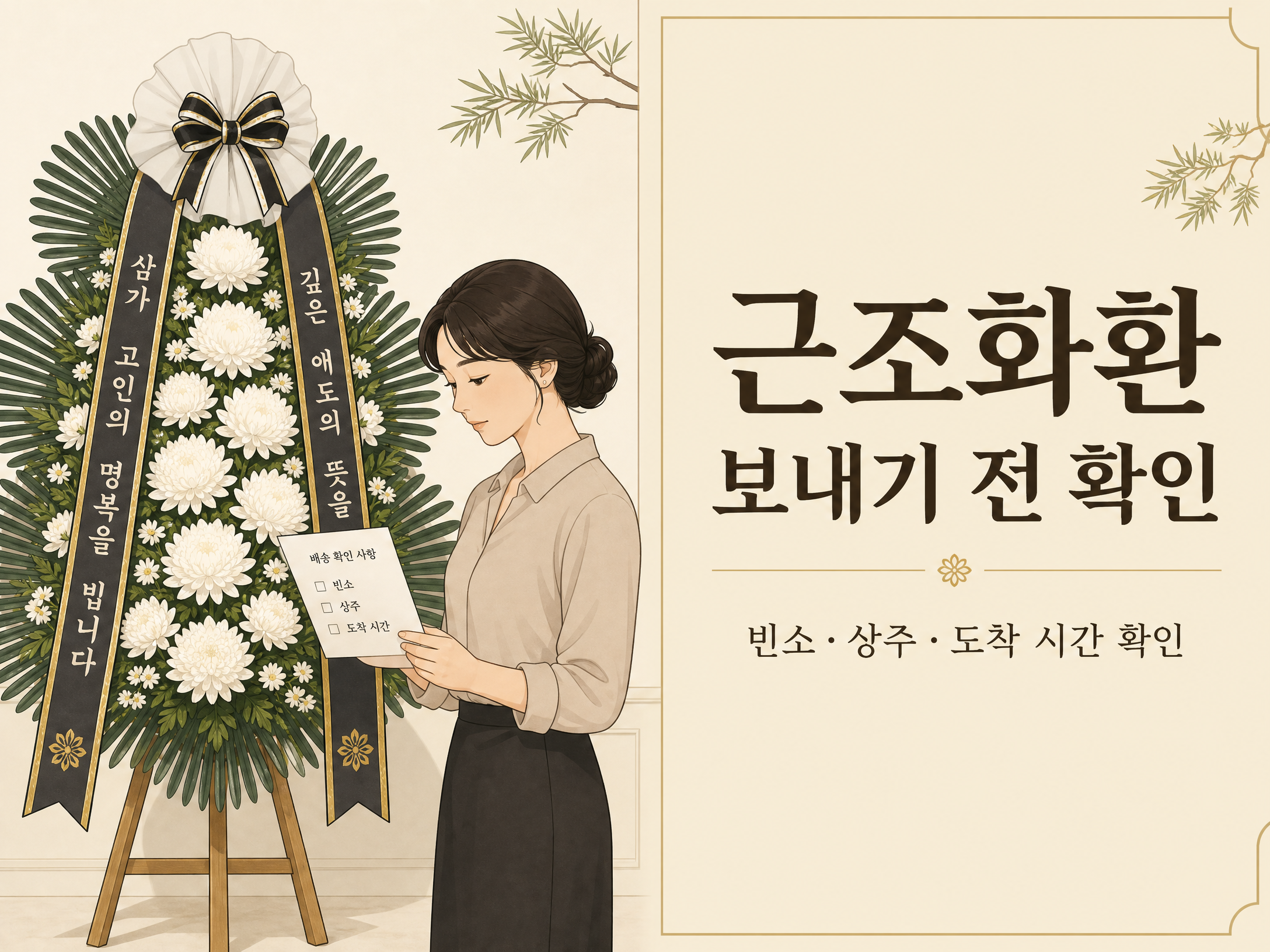 근조화환은 보내기 전 무엇을 확인해야 할까요? 정보형 일러스트 안내