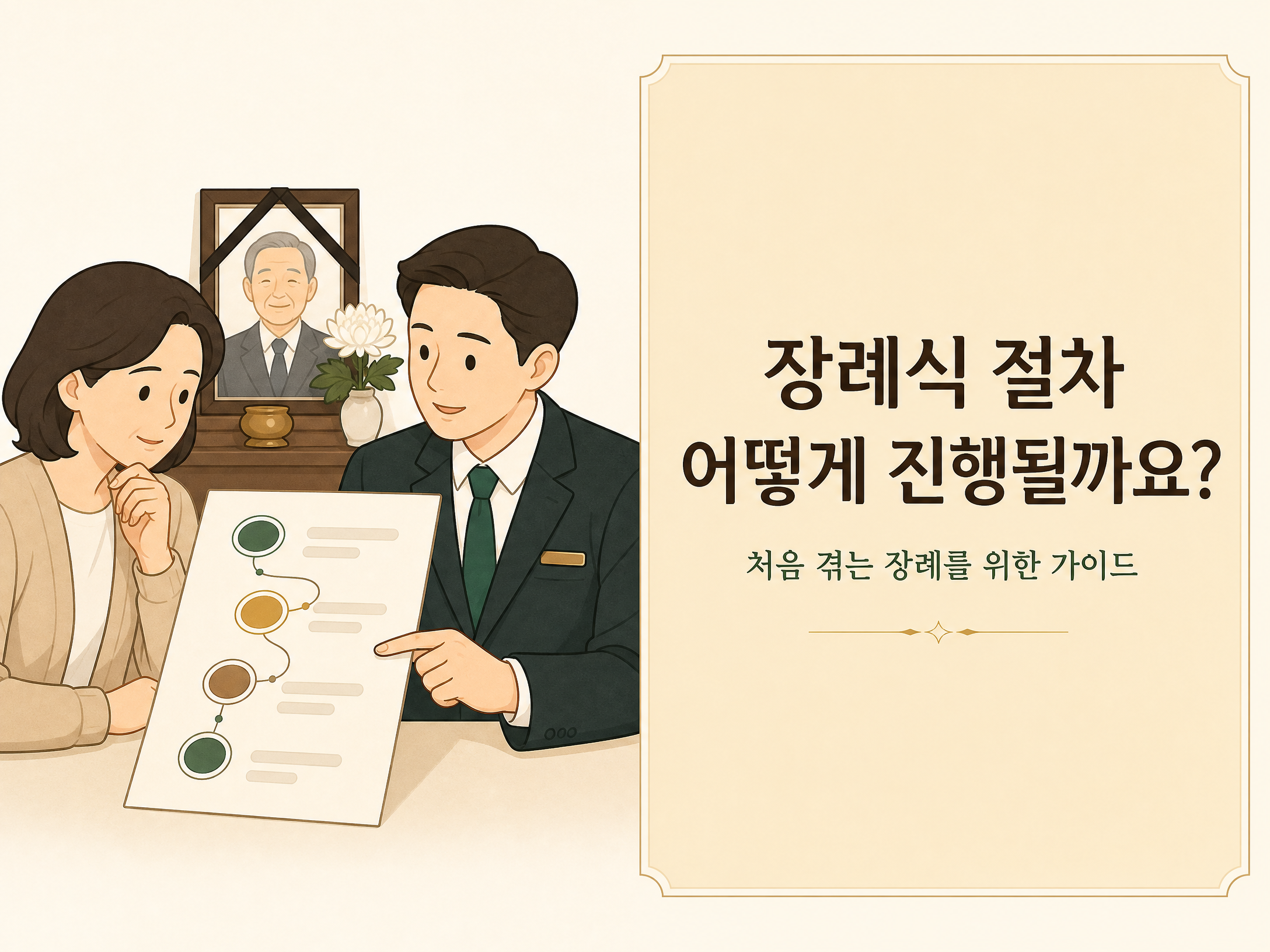 장례식 절차는 어떤 순서로 진행되나요? 정보형 일러스트 안내