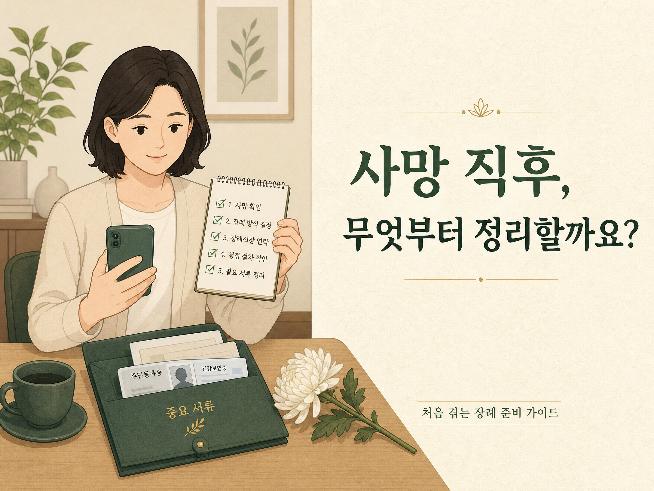 사망 직후, 무엇부터 정리해야 할까요? 대표 이미지